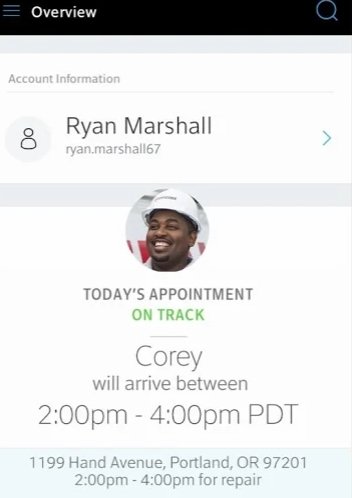 technician appointment Xfinity My Account for pc app