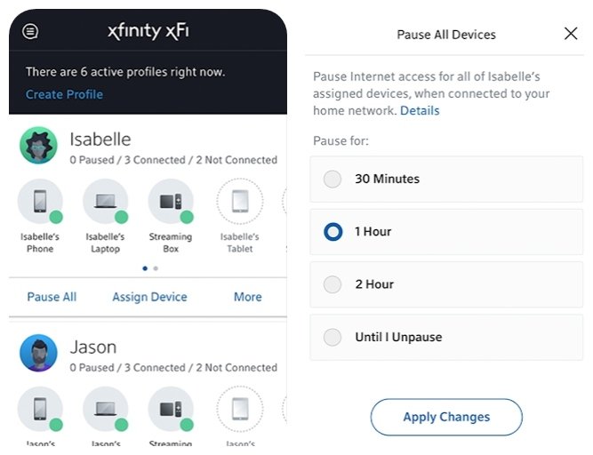 pause devices Xfinity xFi for pc