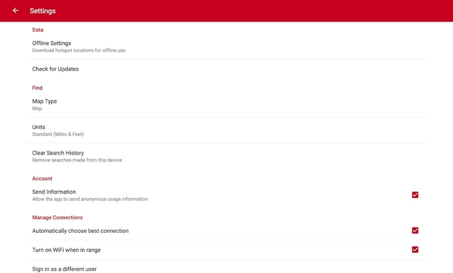 settings Xfinity WiFi Hotspots app for pc
