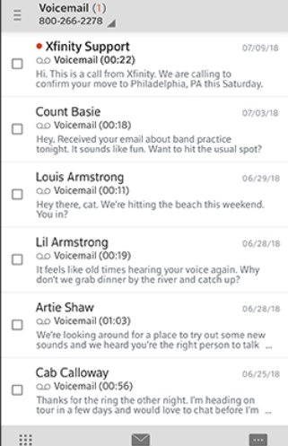 voicemail Xfinity Connect for pc app
