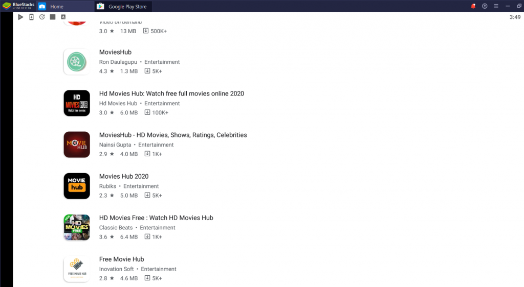 MoviesHub for PC