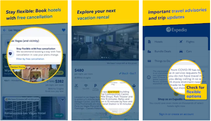 Expedia app on Windows